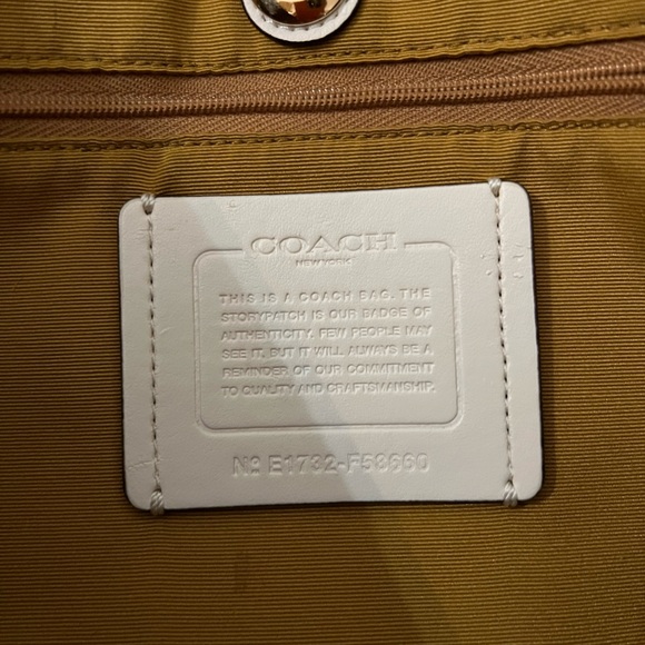 Coach White Leather Derby Tote F58660 - Picture 10 of 16